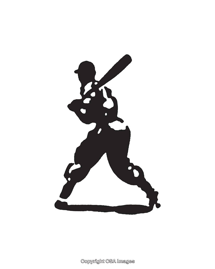 Silhouette Illustration of a Baseball Player Swinging a Bat