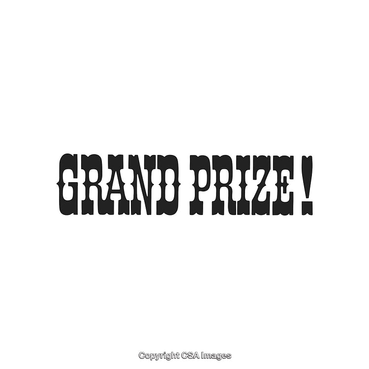 Bold Typography Displaying 'Grand Prize' on White Background