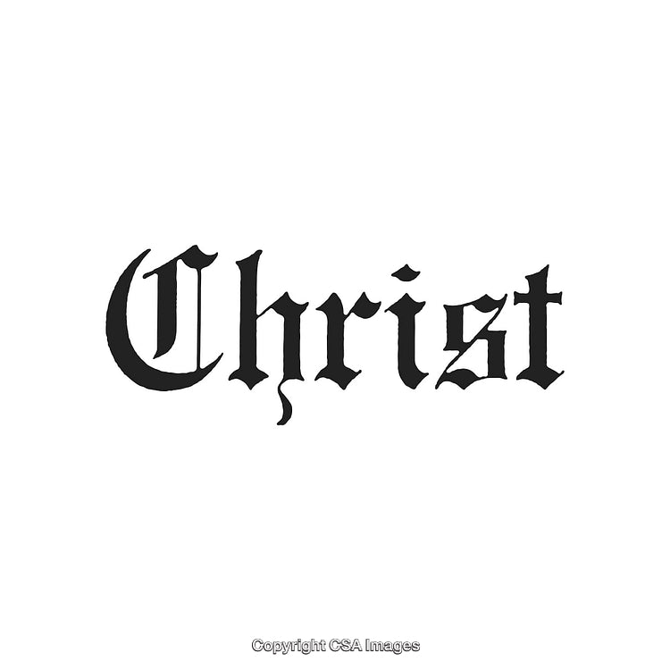 Stylized Gothic Font Displaying the Word Christ on a White Background