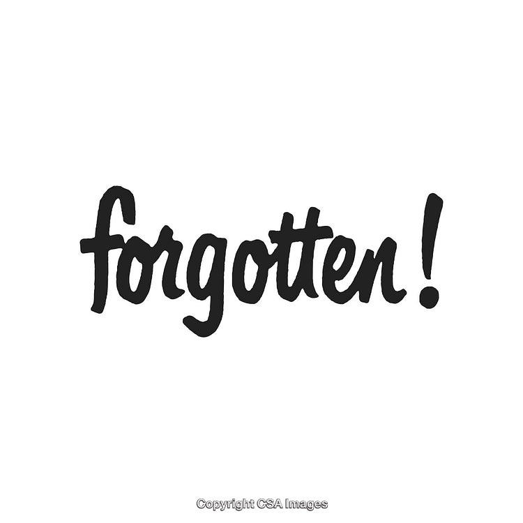 Forgotten Handwritten Typography With Exclamation Mark on White Background