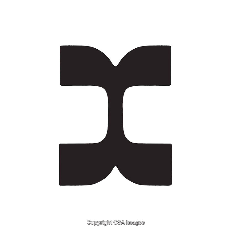 Black Stylized Letter I Design on a White Background