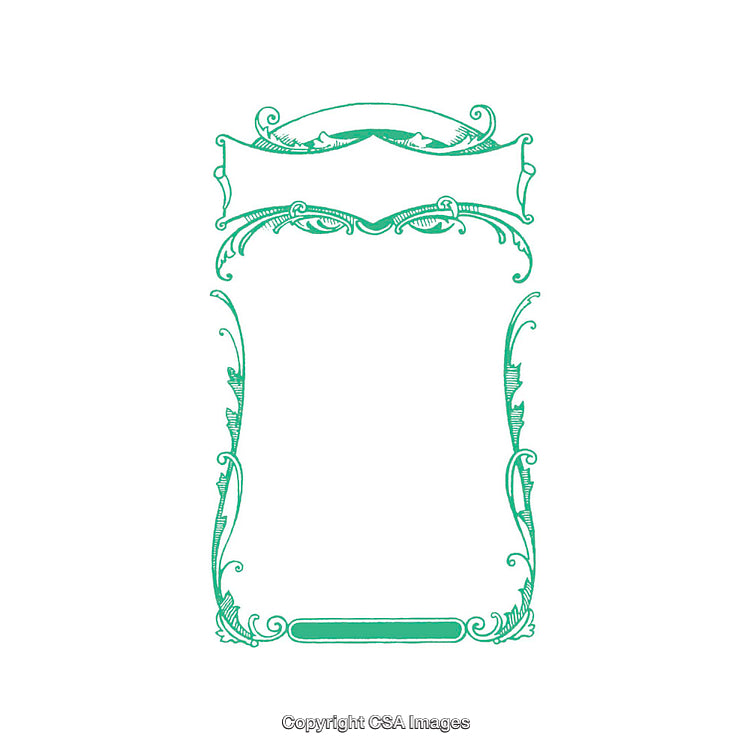 Elegant Ornamental Green Frame with Vintage Design Elements