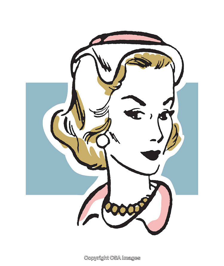 Vintage Style Illustration of a Woman in a Bold Art Poster Design