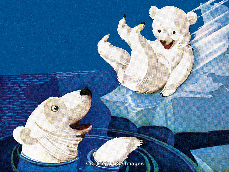 Playful Polar Bears Enjoy Sliding and Swimming on Icebergs in Arctic Waters