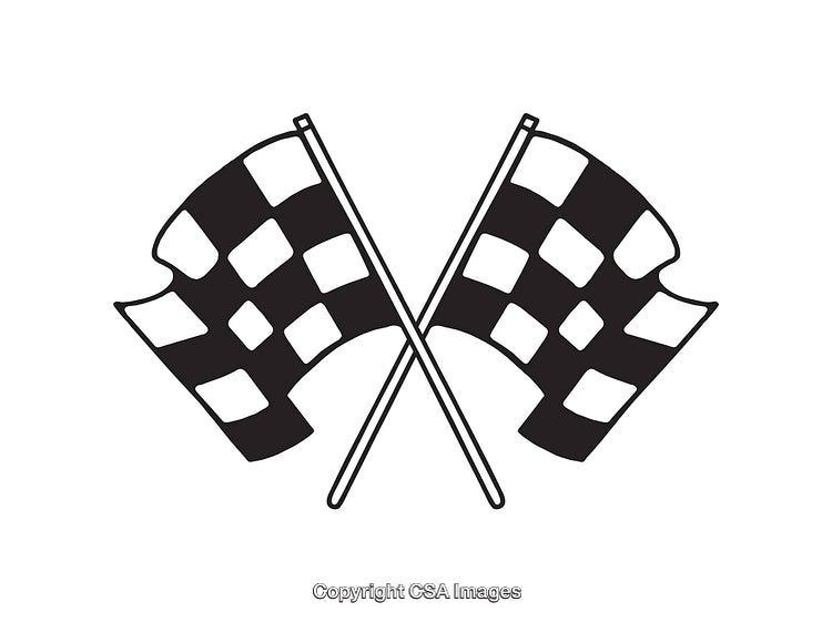 Illustration of Two Crossed Checkered Flags as Iconic Racing Symbol