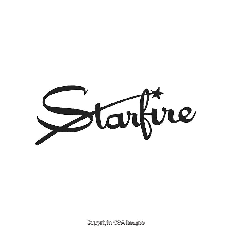 Retro Handwritten Logo Design Featuring "Starfire" with a Shooting Star Accent