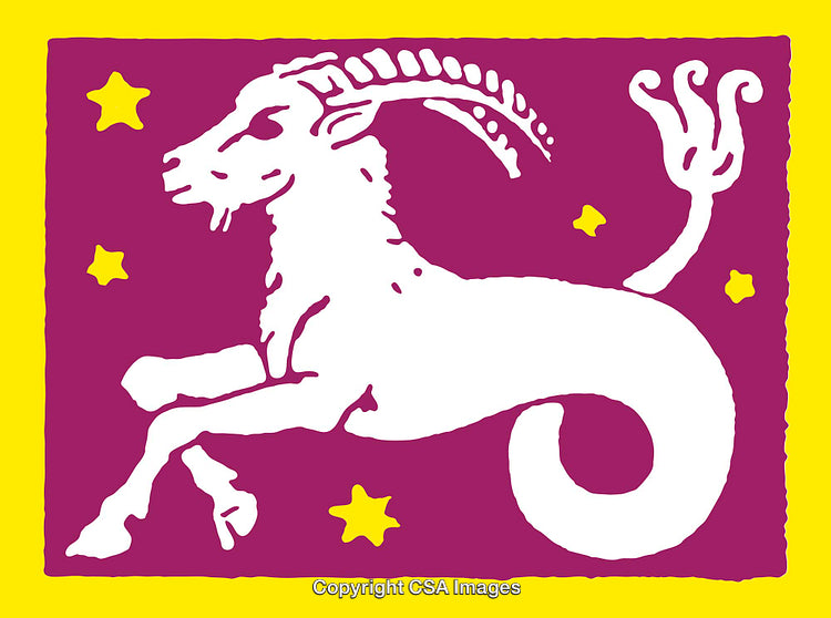 Capricorn Zodiac Symbol Line Art Illustration With Bright Colors