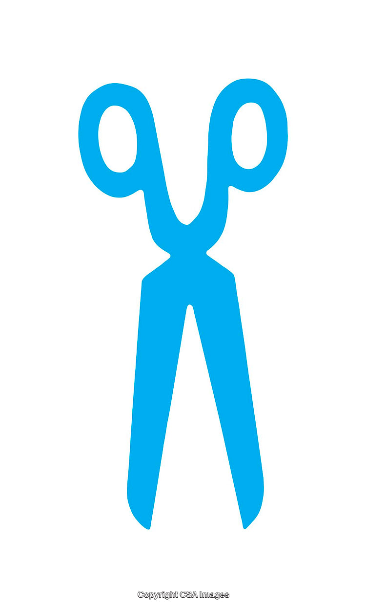 Blue Scissors Icon Design on a Clean White Background