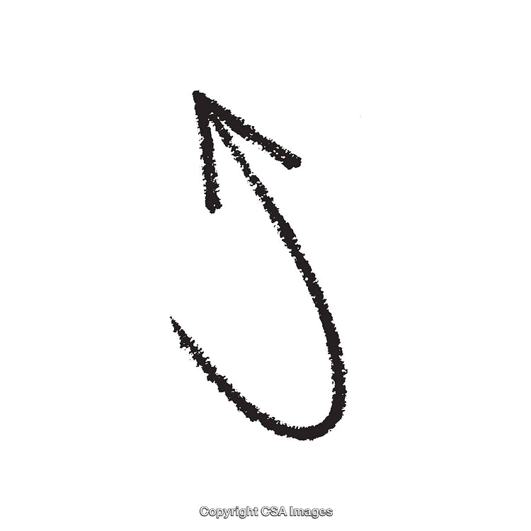 Hand-Drawn Black Arrow Sketch Pointing Upward on White Background