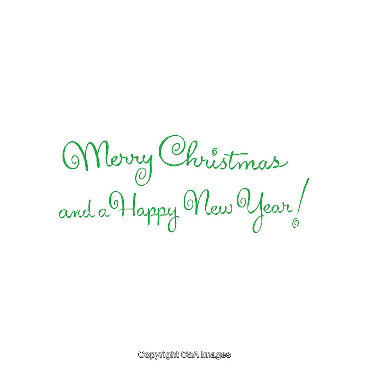 Stylish Green Calligraphy Wishing Merry Christmas and Happy New Year