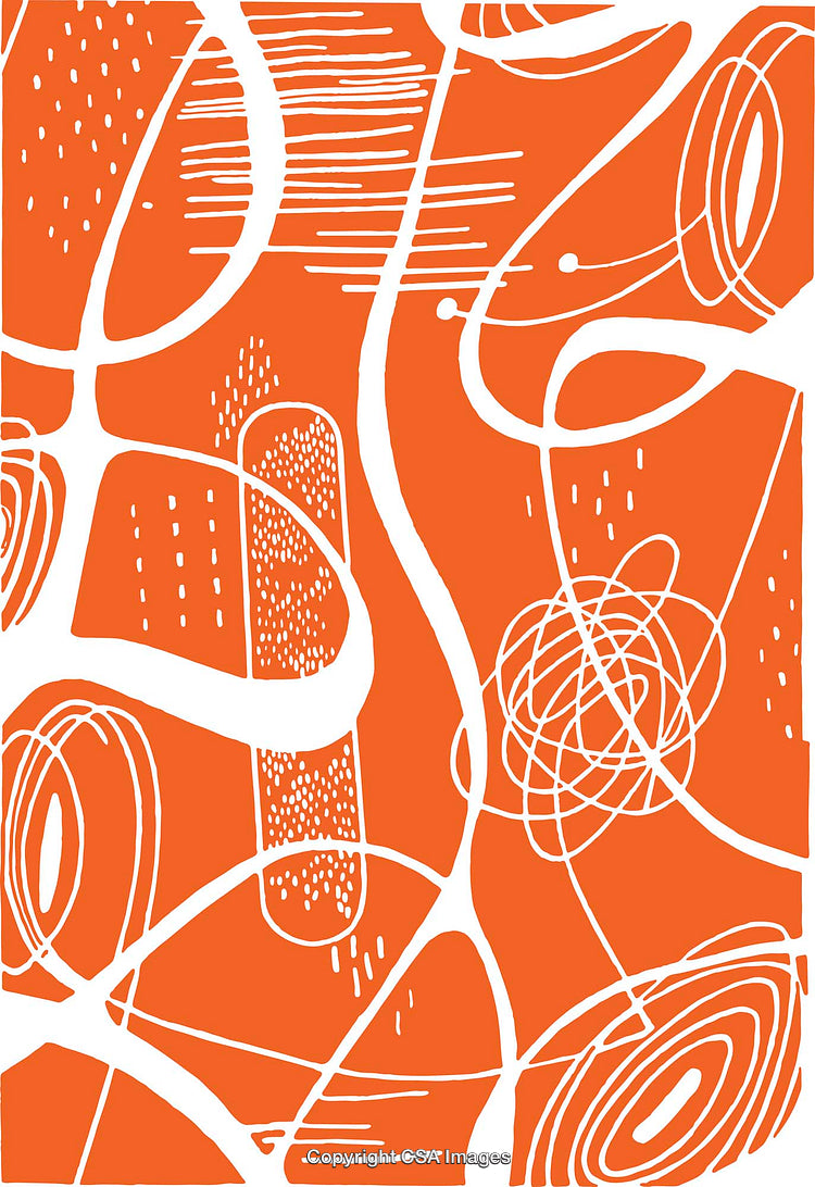 Abstract Orange and White Linework Pattern with Creative Artistic Design