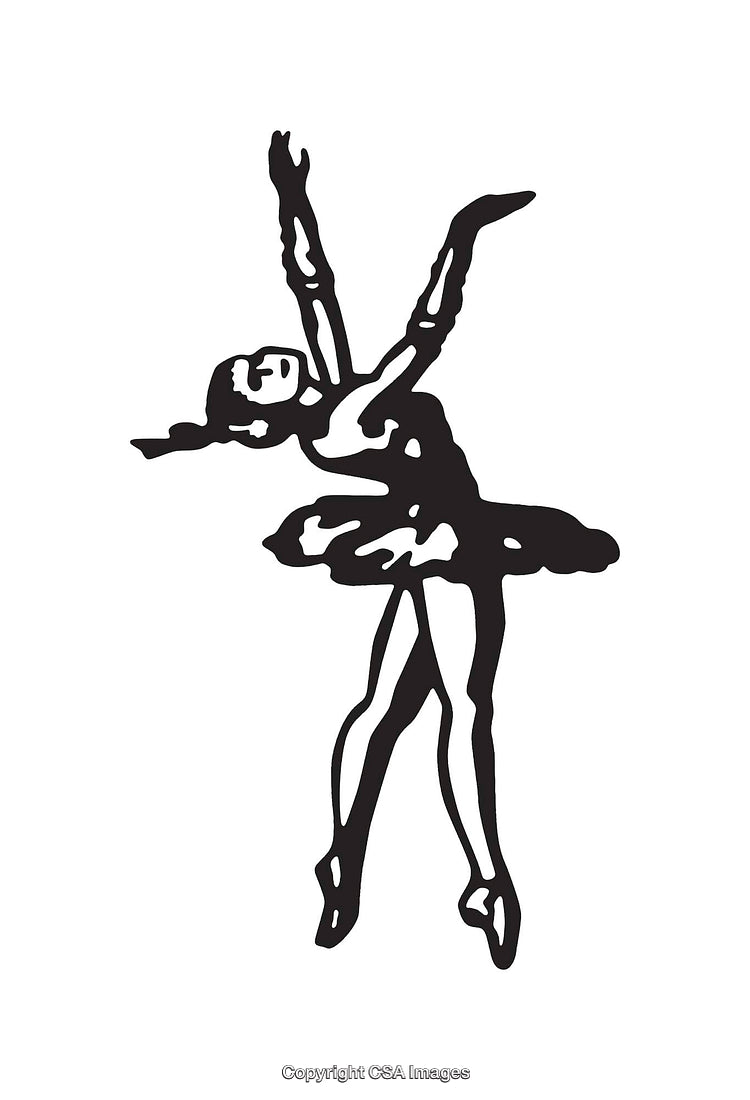 Elegant Black and White Ballerina Silhouette Dancing Gracefully