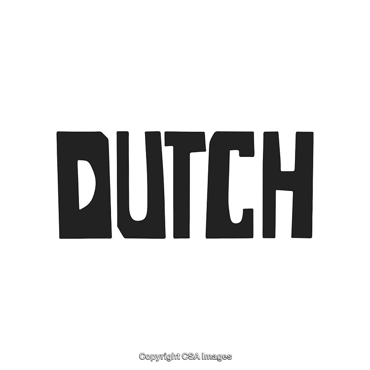 Bold Dutch Text Illustration with Unique Typeface on White Background
