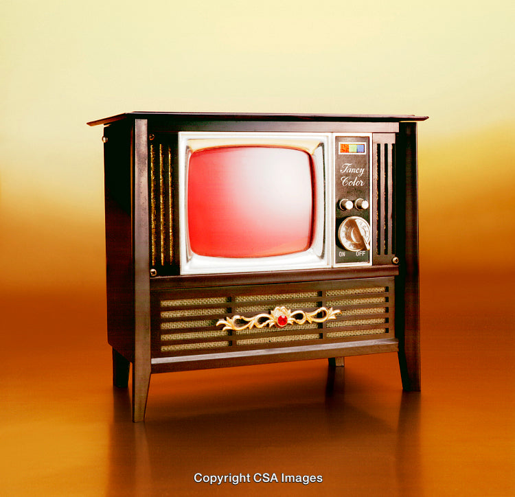 Vintage Retro Toy Television Set With Bright Screen and Detailed Design