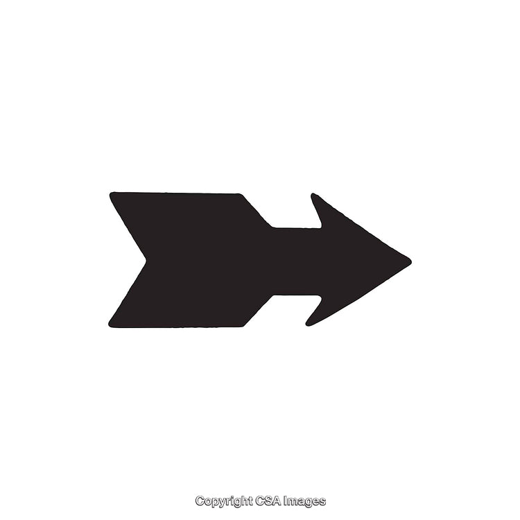 Black Solid Arrow Design Icon with Broadtail and Pointed Tip