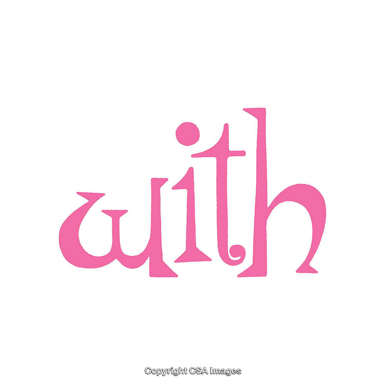 Pink Word Art Displaying the Term 'With' in Unique Font Style