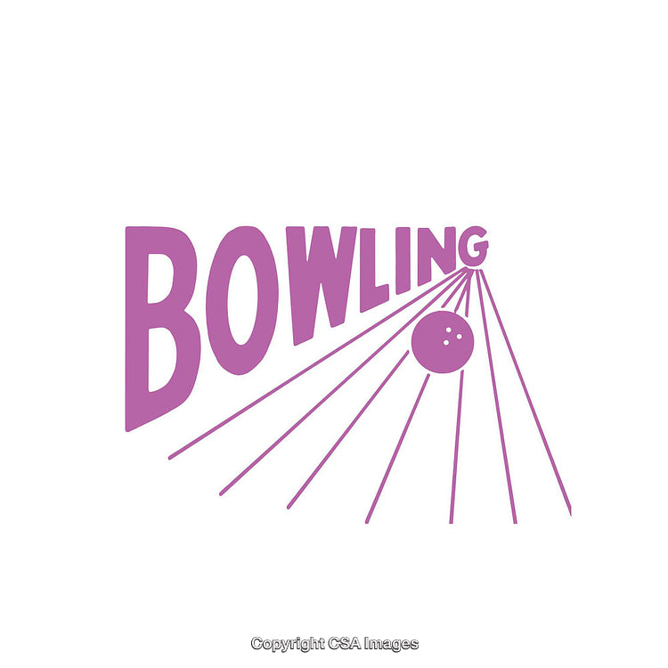 Retro Styled Bowling Logo with Minimalistic Design in Purple