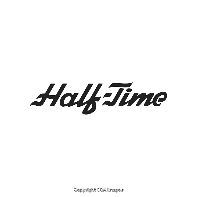 Elegant Black Script Displaying the Words 'Half-Time' in Soft Typeface