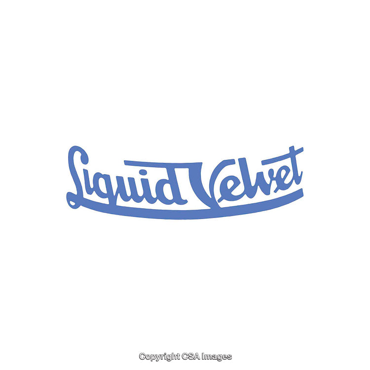 Minimalistic Blue Typographic Design Featuring Liquid Velvet Phrase in Stylish Font