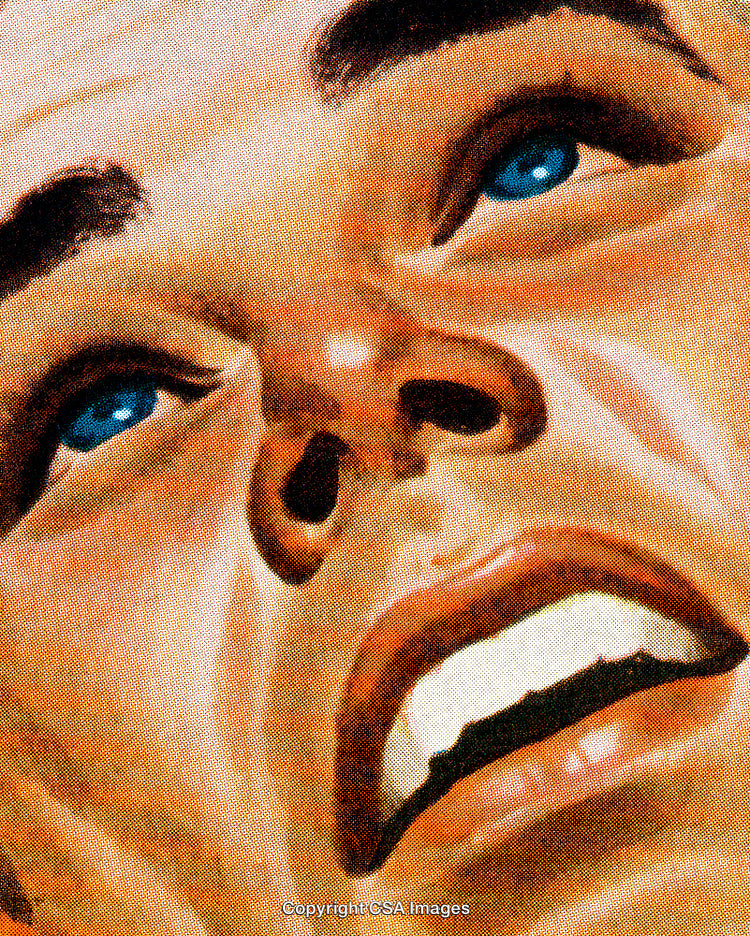 Close-Up Artistic Illustration of a Man's Face in Pop-Art Style