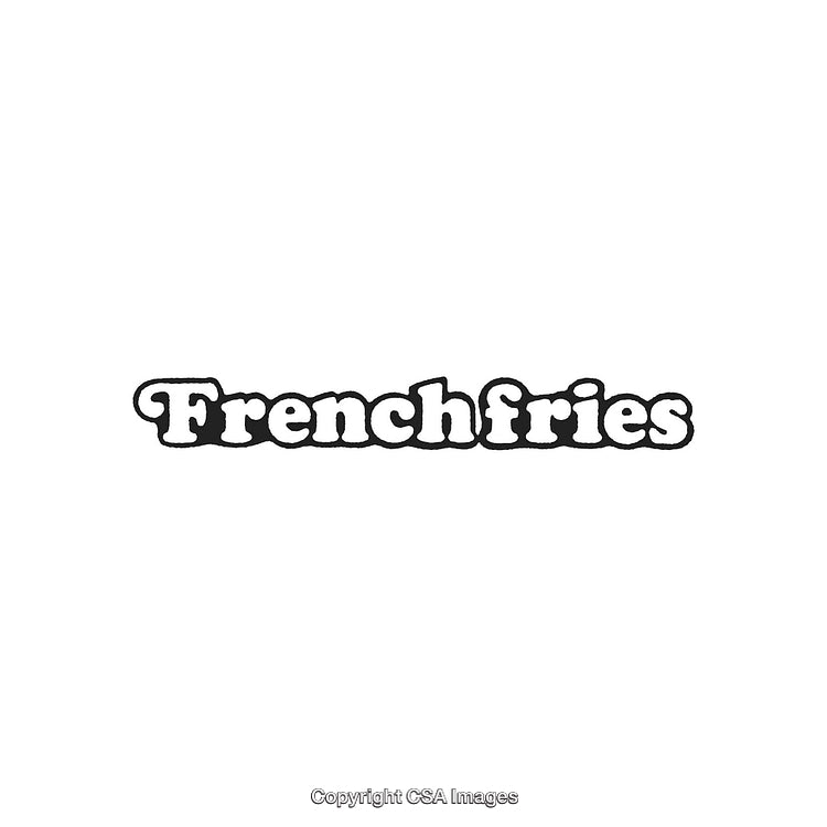 Retro Style French Fries Logo with White Background