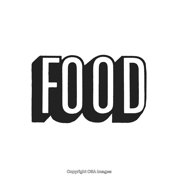 Typography Design Featuring Black and White Word 'Food' in Bold Letters