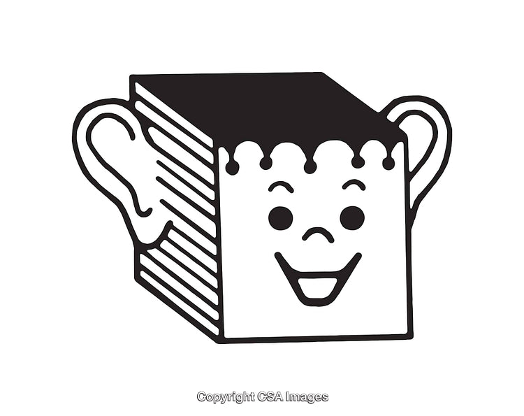Smiling Cartoon Mug Illustration With Unique Handles and Fun Design