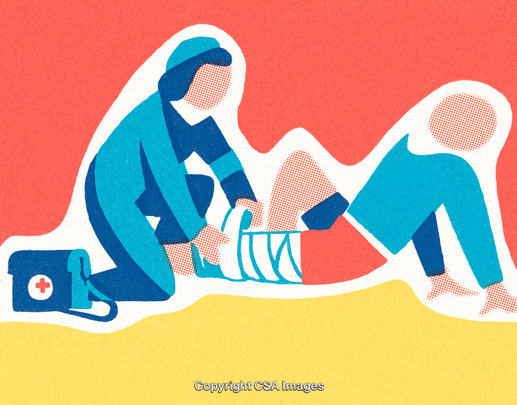 First Aid Illustration Featuring Emergency Care and Medical Treatment Scene