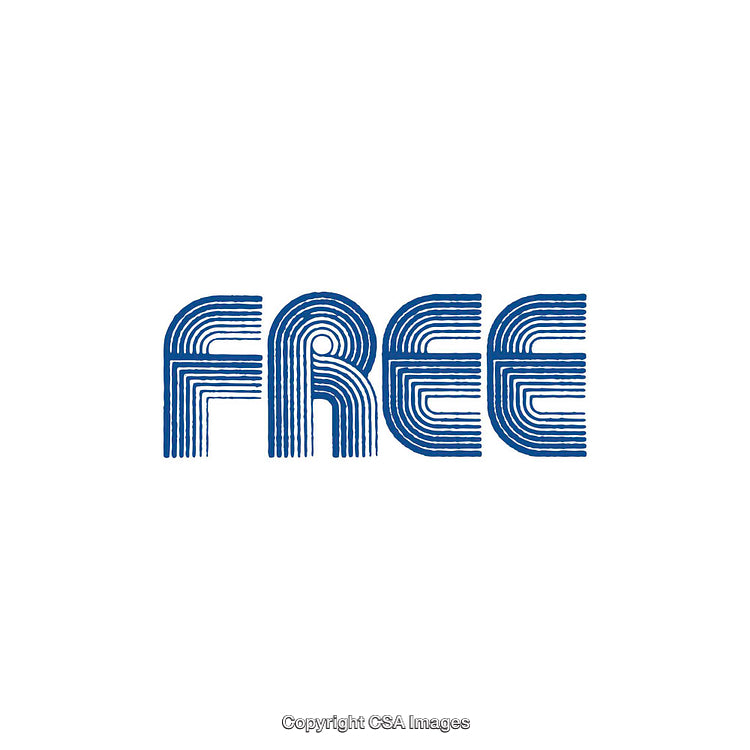 Blue Stacked Line Art FREE Typography on White Background