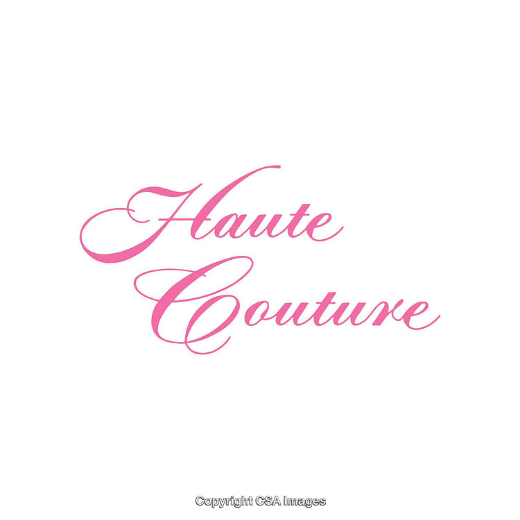 Elegant Pink Script Text Featuring Haute Couture Design