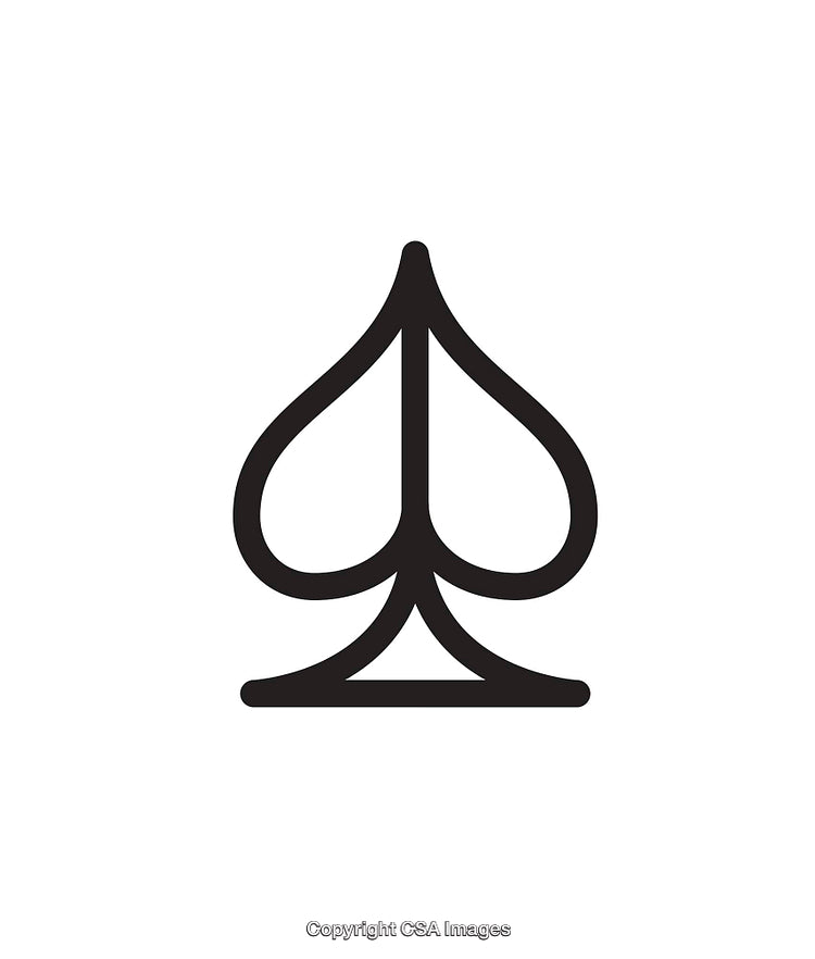 Stylized Black and White Spades Symbol Icon