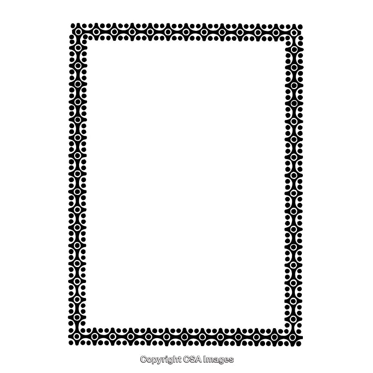 Black and White Patterned Border with Geometric Design Elements