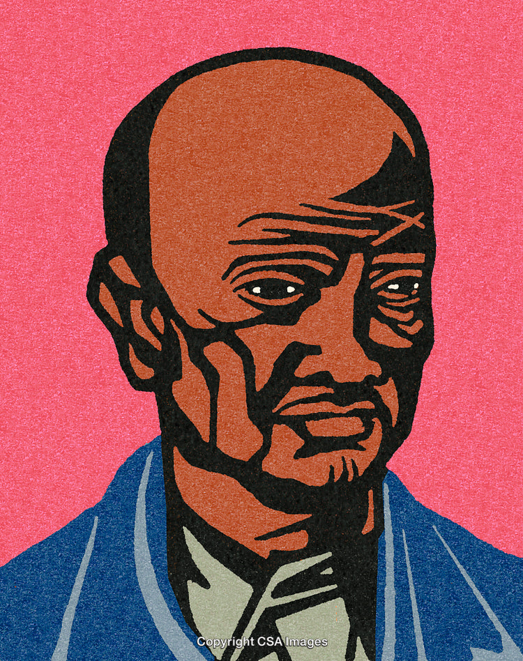 Abstract Illustration of a Man on a Vibrant Background