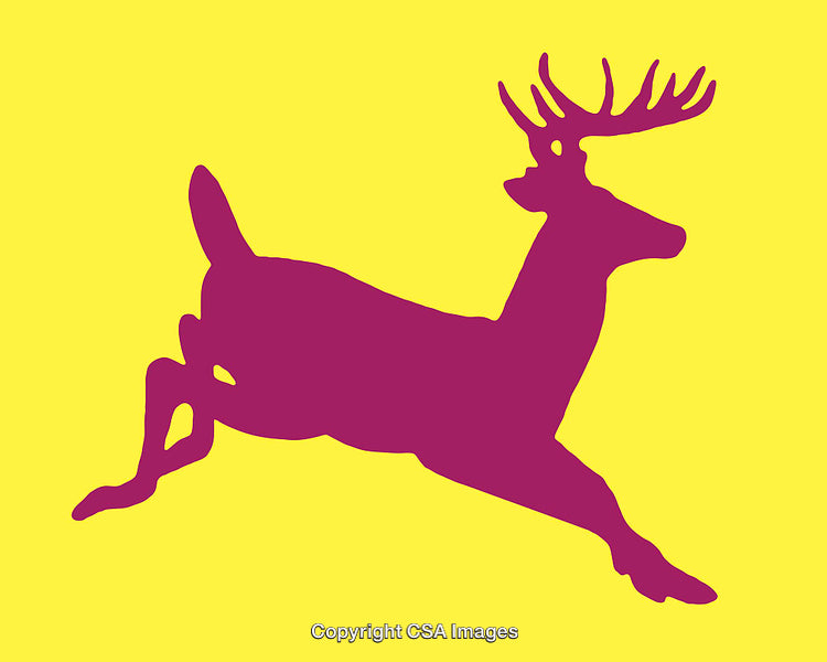Abstract Deer Illustration with Bold Color Contrast and Dynamic Silhouette