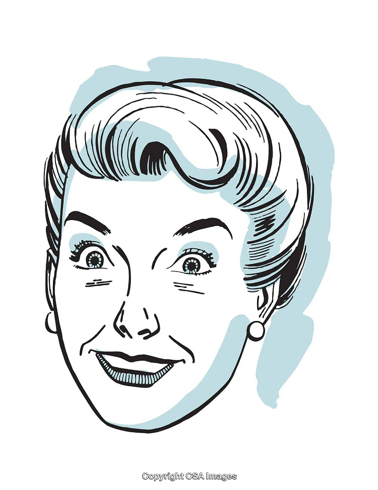Retro Illustration of a Surprised Woman in Classic Comic Style