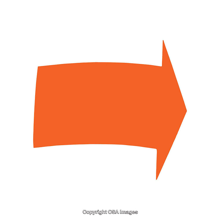 Orange Arrow Shape on White Background for Presentation Designs