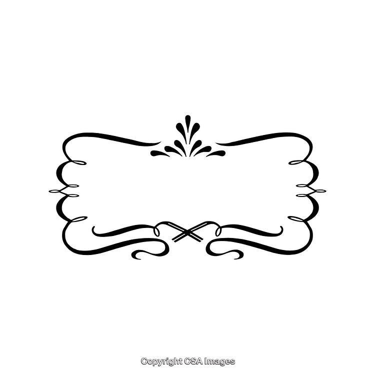 Ornate Black and White Border Design with Elegant Flourishes