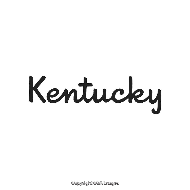 Stylized Handwritten Graphic Text Featuring the Word Kentucky in Black