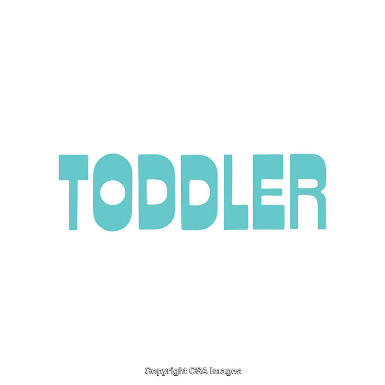 Light Blue Bold Typography Display of the Word Toddler on White Background