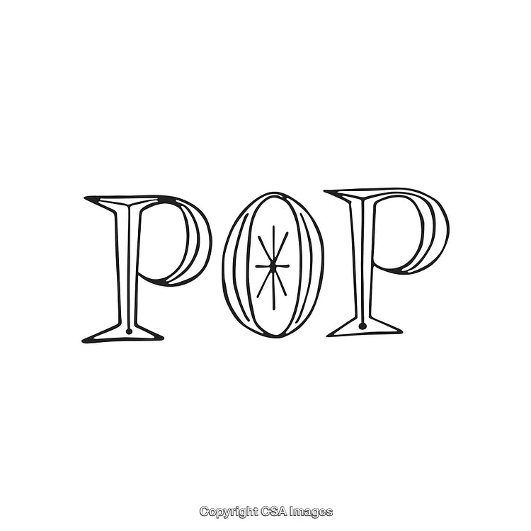 Decorative Hand-Drawn Typography Design with Pop Aesthetic Style