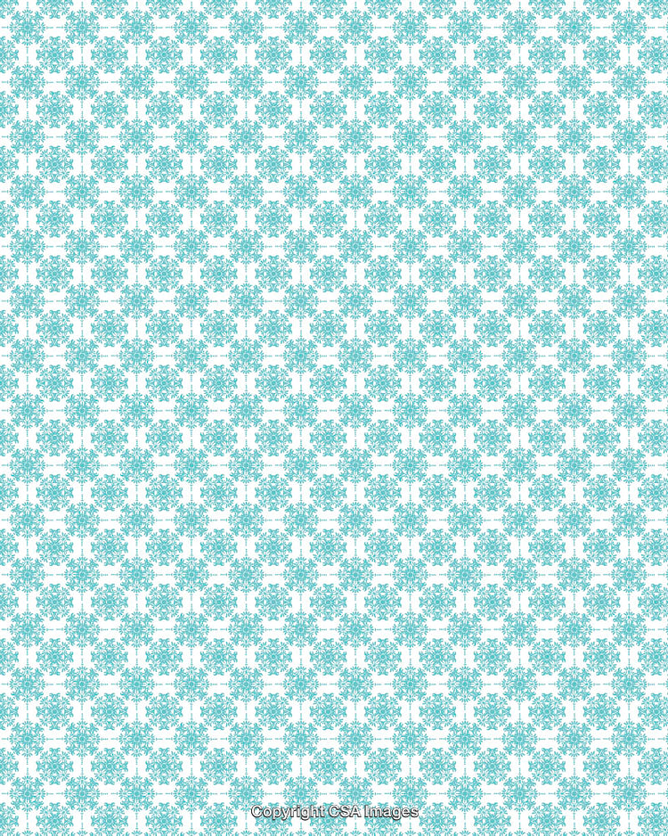 Light Blue Decorative Pattern With a Geometric Repeating Snowflake Design