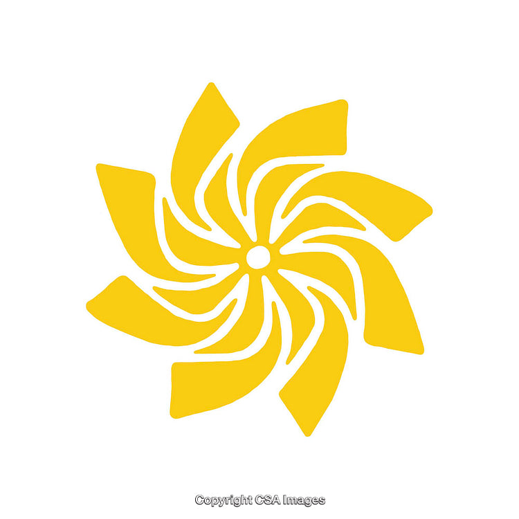 Yellow Circular Shape Design with Abstract Swirling Patterns