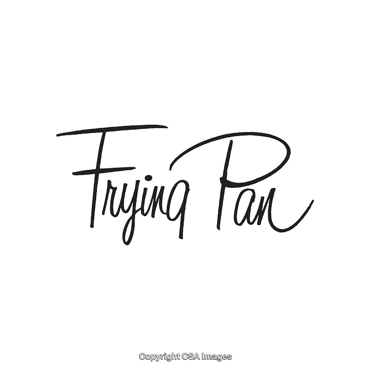 Elegant Handwritten Text Logo Design Featuring Frying Pan Script