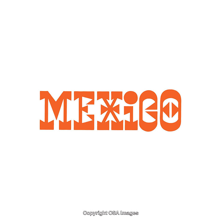 Stylized Bold Typography Design Showcasing the Word 'Mexico' in Orange