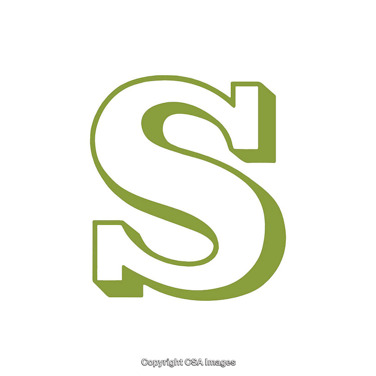 Bold Green 3D Letter S Design Isolated on White Background
