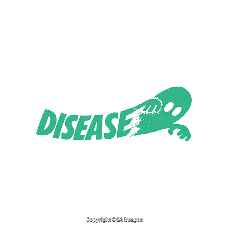 Illustration Representing Disease Concept with Ghostly Figure in Green