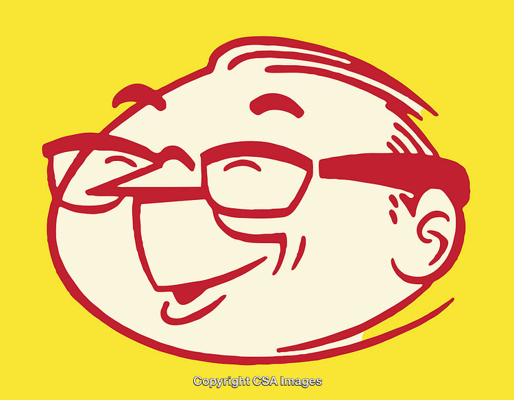 Minimalist Color Line Art of a Smiling Face on a Yellow Background