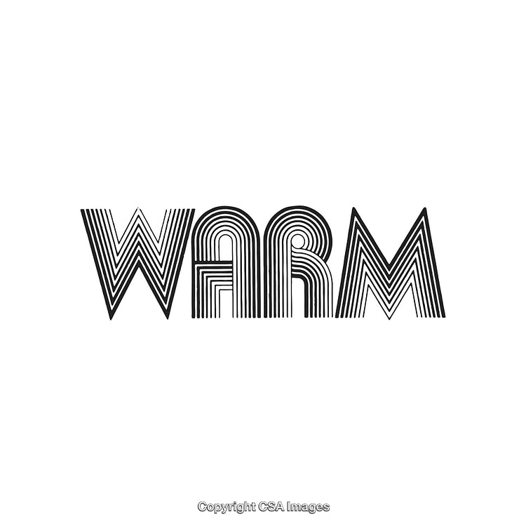 Warm Typography in Geometric Line and Pattern Design on White Background