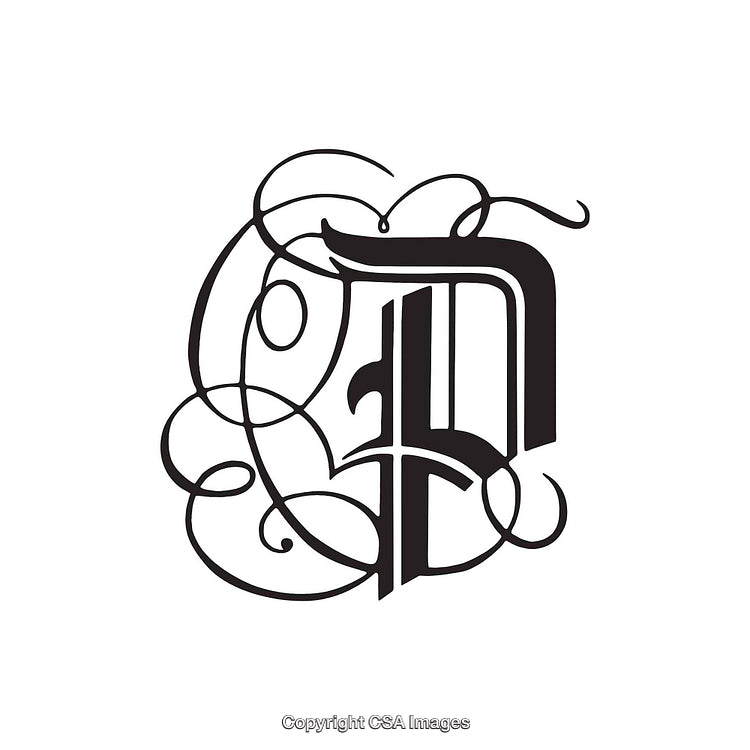 Intricate Calligraphy Design Featuring the Letter P in Ornate Style