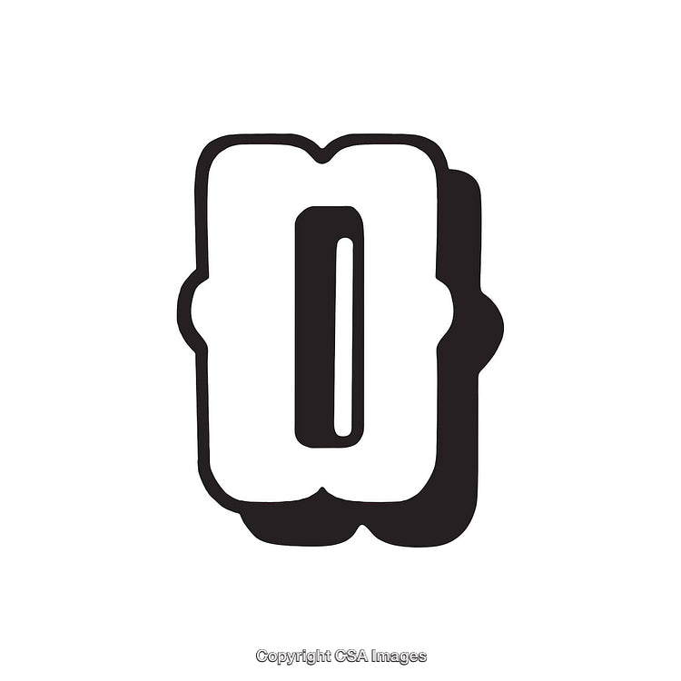 Stylized Letter 'O' Illustration with Simple Outline Design on White